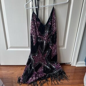 Sequin Star Fringe Dress